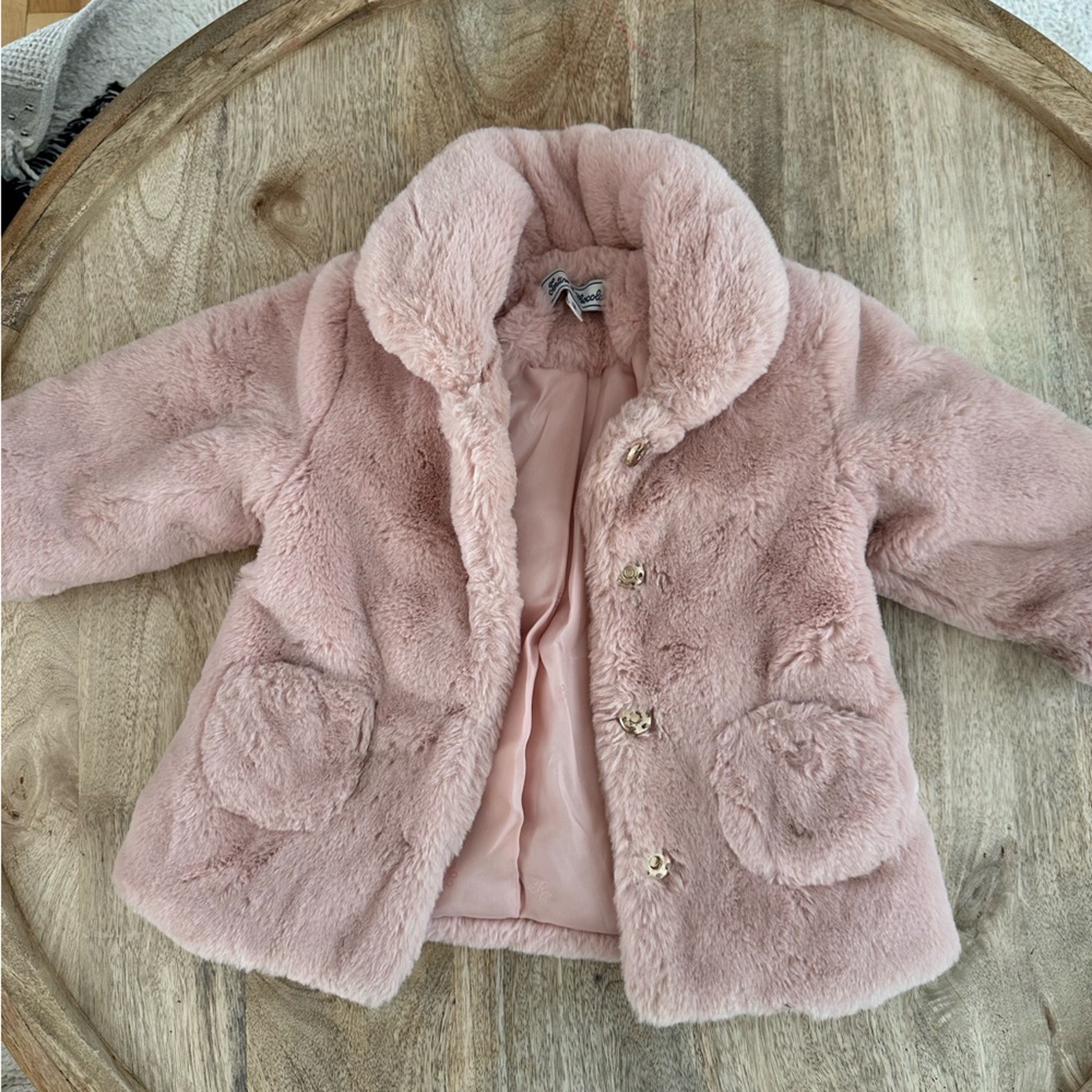 Tartine et Chocolat Pink Faux Fur Kids Jacket